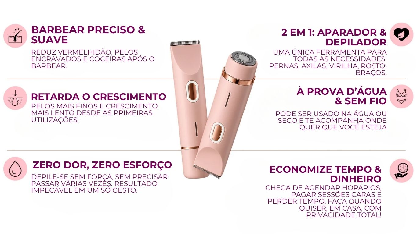 Barbeador Elétrico 2 em 1 – Design Compacto e Eficiente